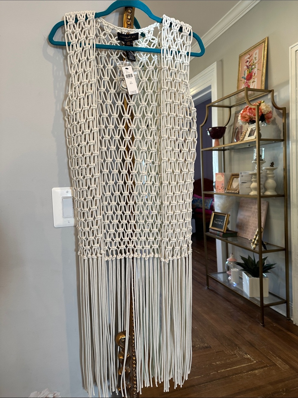 Anthropologie, Current Air, Cream Macramé Knit Top  Perfect for festivals